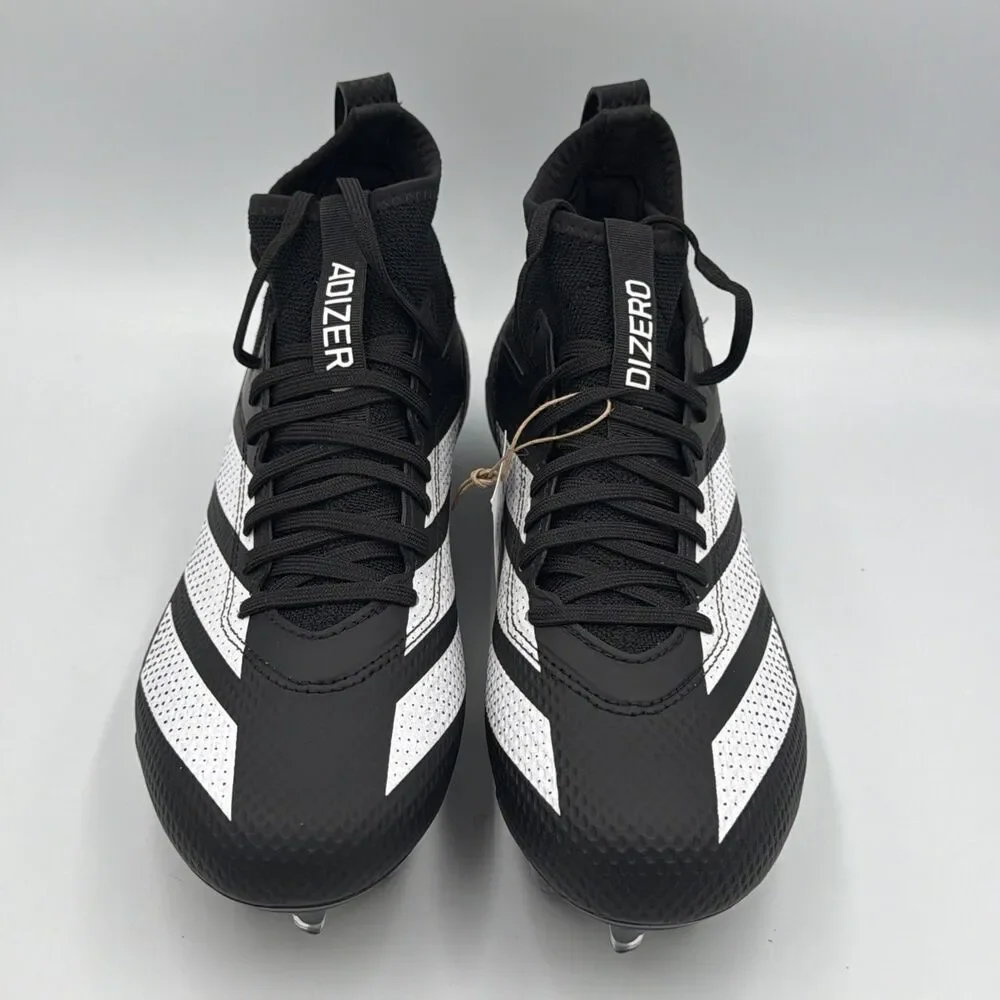 Adidas Adizero Impact Black/White Football Cleats Shoes IE1413 Men's Size 8 NWT